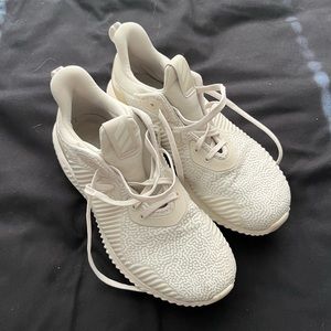 Adidas Tennis Shoes. Tan color. Womens size 8. Mens size 6.5.